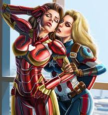 Signed Sexy Female Captain America & Female Iron Man 8.5 x 11 Fantasy Art  Print | eBay