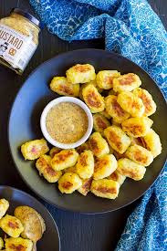 Spaghetti Squash Tater Tots With Maple Mustard Dip She Likes Food Veggie Tots Recipe Food Recipes