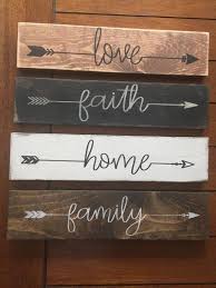 Love Faith Home Family Signs Farmhouse Decor French Country Etsy Diy Wood Signs Country Wood Signs Country House Decor