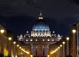 Saint Peter S Basilica Lights Rome Italy Vatican City The Vatican Church Night Twilight Tra St Peters Basilica Rome Italy Vatican Basilica