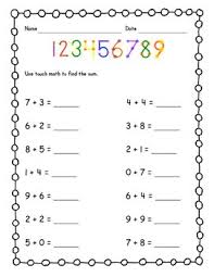 Math worksheets make learning engaging for your blossoming mathematician. Practice Using Touch Math To Find Sums Of Basic Facts With This Worksheet Includes A Touch Math Number Line At Touch Math Worksheets Touch Math Math Worksheet