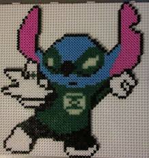 Green Lantern Stitch Perler Beads Lilo Et Stitch Pixel Art Hama Beads Disney