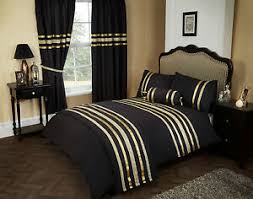 Housse de couette douce en coton, très douce au toucher pour des nuits très confortables. L Empereur Taille Parure De Lit Glitz Noir Bordure Doree 200 Fils Au Pouce 100 Coton Ebay