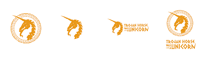 Canine head line art outline pack logo. Trojan Horse Was A Unicorn On Behance