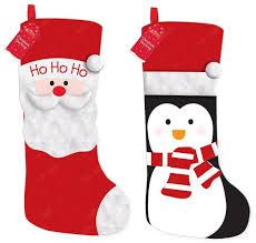 This petite stocking measuring about 13 inches features an elf like santa sporting a christmas tree hat. Cute Kids Christmas Large Xmas Stocking Santa Or Penguin Design Bargain Wholesalers