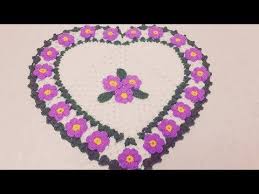 Kalp Uzerine Cicek Motifli Lif Modeli Youtube Crochet Crochet Necklace Necklace
