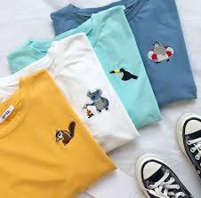 Cute Little Animals Embroidery Oversized T Shirt In 2020 Aesthetic T Shirts Cute Tshirts Oversized Tshirt