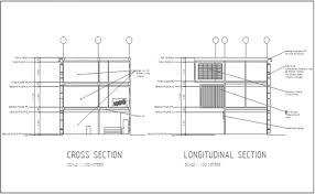 Cross Section Plan And Longitudinal Section Plan Detail Dwg File How To Plan Architecture Drawing Architecture Building