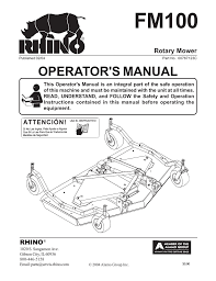Rhino Fm100 Operator S Manual Manualzz Com