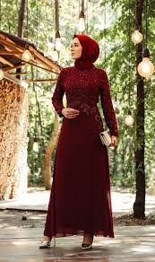 Pul Payetli Abiye Elbise Modeli Bordo Tesettur Giyim Elbise Modelleri Elbise Moda Stilleri