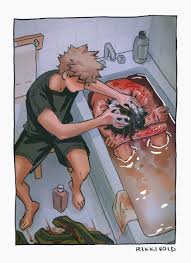 Rule 34 - 1boy 2boys Bakudeku Bakugou Katsuki Barefoot Bath Bathing  Bathroom Bathtub Black Hair Black Shirt Black Shorts Blonde Hair Blood  Bones (company) Bubble Cleaning Closed Eyes Clothed Male Nude Male