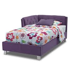 59 7/8 x 79 1/2 inches. Taylor Purple Twin Corner Bed Twin Bed Furniture Furniture City Furniture
