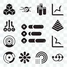 Set Of 13 Transparent Icons Such As Infographic Points Connected