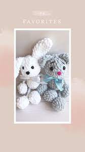Set Crochet Pattern Bunny And Cat Stuffed Animals Amigurumi Etsy Video Video Crochet Patterns Stuffed Toys Patterns Diy Crochet And Knitting