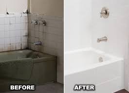 Today learn how to refinish a shower bath tub and ceramic tile on a budget. Before And After Gallery Home Depot Bathroom Bathrooms Remodel Bathroom Remodel Photos