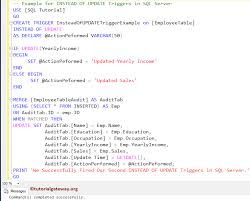 The rows that satisfy the 'where' clause condition will be modified and the rest remains unchanged. Instead Of Update Triggers In Sql Server Example