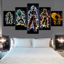 Read ratings & reviews · shop best sellers · fast shipping Waliicorners 5 Piece Hd Abstract Art Cartoon Picture Dragon Ball Z Goku Vegeta Silhouette Poster Artwork Canvas Paintings For Wall Decor Waliicorner S Store