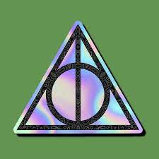 Show Your Love Of Harry Potter With This Holographic Sticker Of The Deathly Hallows Symbol Great For Water Deathly Hallows Symbol Holographic Deathly Hallows