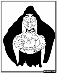 With free disney halloween coloring pages, let kids learn more about this halloween holiday 2013 by many coloring activities: Witch Holding Pumpkin Disney Halloween Free Print And Color Online