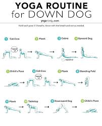 Home Yoga Down Dog Routine Printable In 2020 Yoga Routine Yoga For Beginners Downward Dog