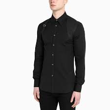 Alexander Mcqueen Black Harness Shirt With Buckle Thedoublef