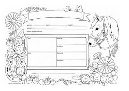 Printable Horse Pedigree Chart Digital Download Colouring Page Pony And Hobbyhorse Accessory Stickhorse Toy Horse Play Equipment Instant