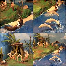 Finished Project Of Alyssa S Island Of The Blue Dolphins 4th Grade Diorama Reflecting Chapters 12 And 13 Of Karana S St Island Crafts Dolphin Craft Dolphin Art