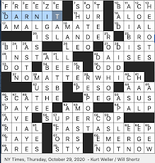 Start studying nyt crossword 10/31/20. Rex Parker Does The Nyt Crossword Puzzle Serfs Of Olden Days Thu 10 29 20 Large Urban Area In Normandy France Biblical Companion Of Moses Bug S Sensory Appendage Wariest Animal