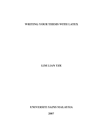 Write my name in arabic online. Pdf Writing Your Thesis With Latex Lian Tze Lim Academia Edu