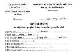 Mẫu giấy đi đường, thông hành mùa dịch covid. Ha Ná»™i Ban Hanh Máº«u Giáº¥y Ä'i Ä'Æ°á»ng Cho NgÆ°á»i Tham Gia Giao Thong