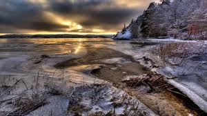 19429 views | 44216 downloads. Wallpaper Sweden Water Ice Snow Trees Winter Dusk 1920x1080 Full Hd 2k Picture Image