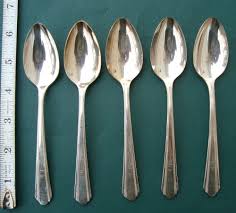 1933 Paramount 5 Teaspoons Wm A Rogers Overlaid Oneida Ltd Silver Plate Wmarogersoneidaltd Artdeco Vintage Silver Silver Plate Vintage