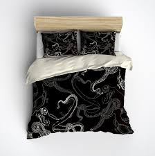 Black And Cream Comforter Black Octopus Cream Bedding Collection Duvet Bedding Sets Black Bedding Bedding Sets