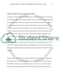 An evaluation essay is a composition that offers value judgments about a particular subject according to a set of cr. All Parents Should Attend Government Parenting Classes Essay