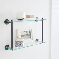 The moen glass shelf will instantly completethe moen glass shelf will instantly complete your bathroom area. Buy Online Modern Overhang Double Glass Bathroom Shelf Now West Elm Kuwait