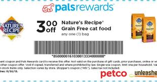 Petco 3 Off Nature S Recipe Cat Food Printable Coupon Printable Coupons Petco Grain Free Cat Food