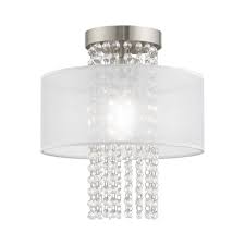Livex Lighting Bella Vista 11 In 1 Light Brushed Nickel Semi Flush Mount Light Livex Lighting Flush Mount Lighting Ceiling Lights