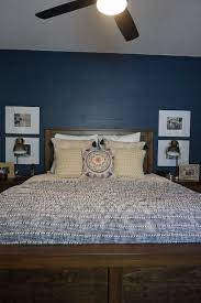 Even though we were painting the whole room white (including the shiplap), we did not paint the wall. Master Bedroom Reno Shiplap Accent Wall Accent Wall Bedroom Bedroom Colors