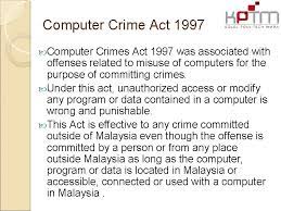 This paper focuses on hacking as a criminal act, and compares the malaysian cca with legislation from other countries. Tts 1133 Internet Ethics And Cyber Law Chapter
