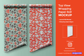 Download Top View Wrapping Paper Roll Mockup Designertale PSD Mockup Templates
