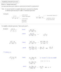Simplifying Rational Expressions Rational Expressions Simplifying Rational Expressions Rational Function