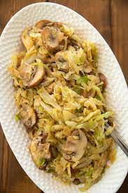 Easy Fried Cabbage And Mushrooms Recipe Fried Cabbage Vegetarian Cabbage Recipes Fried Cabbage Recipes