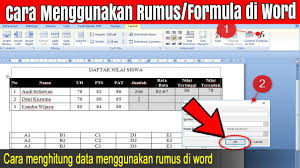 Cara Menggunakan Formula Atau Rumus Di Microsoft Word Youtube