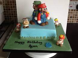 Super Mario Brothers Sponge Birthday Cake For A 9 Year Old Boys Party Kids Party Boy Party Birthday Party