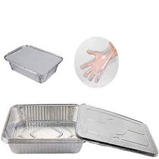 A range of foil containers to suit the takeaway, canteen or home market with or without lid. Helot 10 Pcs Aluminum Foil Trays 5pcs Large Foil Pan 37 26cm 4 9l 5 Pcs Small Foil Trays With Lids Extra 5pcs Disposable Gloves Suitable For Baking Roasting Broiling Cooking Food Storage Buy Online In Guyana At Guyana Desertcart Com