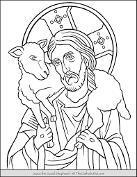 Select from 36755 printable crafts of cartoons, nature, animals, . Jesus The Good Shepherd Coloring Page Thecatholickid Com