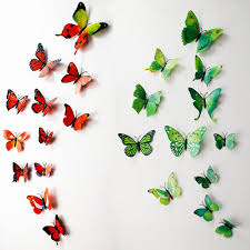 24pcs, 4pcs *13.5cm 4pcs*10cm 4pcs*7.5cm 4pcs*5cm 4pcs*3cm 4pcs2.5cm diy function: Home Decor Home Decor 12x 3d Butterfly Wall Stickers Art Design Decal Pvc Decoration Home Garden