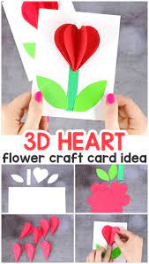If you are looking for more mother's day card ideas. 3d Heart Flower Card With Flower Template Valentines And Mother S Day Craft Idea Flower Crafts Flower Template Valentine S Day Crafts For Kids