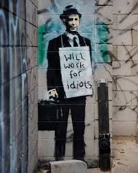 Banksy Canvas Will Work For Idiots Street Art Grafitti Premium Print Street Art Banksy Banksy Canvas Prints Banksy Canvas
