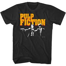 Tolles neues shirt, mit m ausgezeichnet, fällt aber etwas enger aus. Pulp Fiction Vincent Jules Gun T Shirt Mens Movie T Shirts Societees